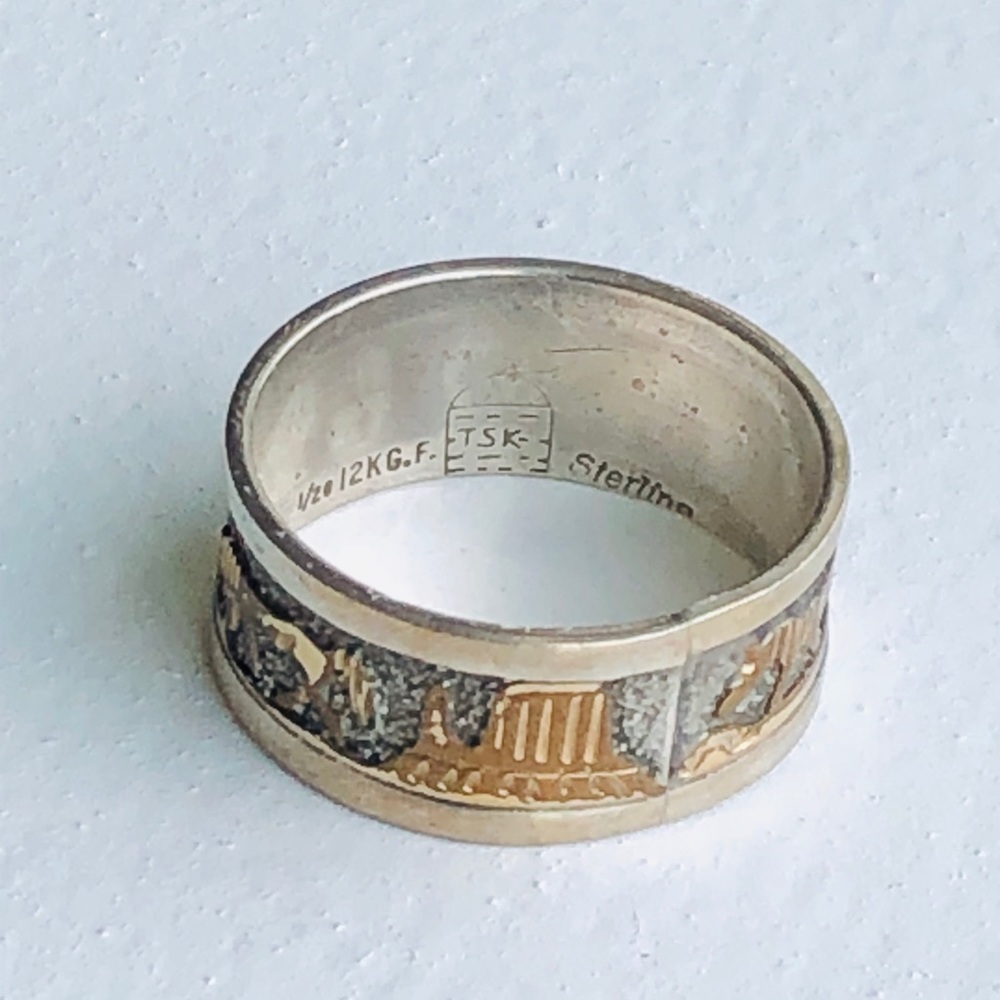 12K GOLD FILL STERLING SILVER SIGNED ‘TSK’ NAVAJO - Picture 2 of 15